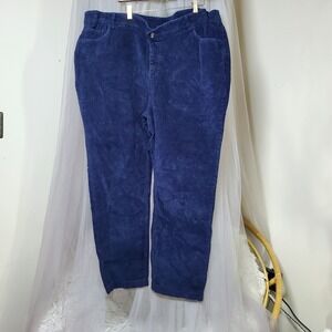 Issac Mizrahi Blue Corduroy Cigarette Pants 26 W/T Fits 48x29 Casual Business